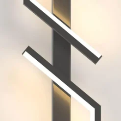 Black LED Wall Light Modern Metal Linear Wall Mounted Lamp Indoor Led Wall Sconce Lighting Long Strip Design Indoor Wall Lamp for Living Room Bedroom Porch Hallway Bathroom Bedside