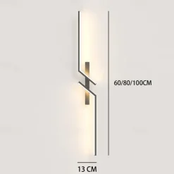 Black LED Wall Light Modern Metal Linear Wall Mounted Lamp Indoor Led Wall Sconce Lighting Long Strip Design Indoor Wall Lamp for Living Room Bedroom Porch Hallway Bathroom Bedside