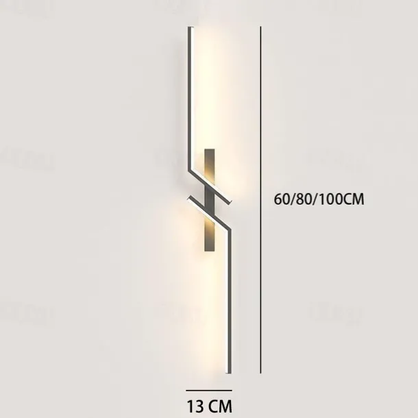Black LED Wall Light Modern Metal Linear Wall Mounted Lamp Indoor Led Wall Sconce Lighting Long Strip Design Indoor Wall Lamp for Living Room Bedroom Porch Hallway Bathroom Bedside