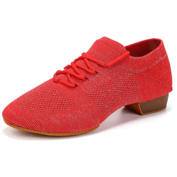 Black Mesh Lace-Up Jazz Dance Shoes for Women with Suede Sole – Breathable and Lightweight Performance Footwear