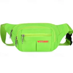 Black Waterproof Waist Bag – Multi-Pocket Fanny Pack for Travel, Hiking, Running, and Outdoor Sports