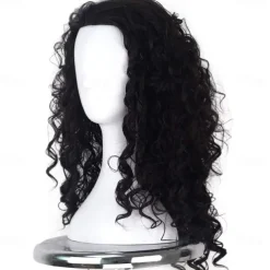 Black Wigs For Men Moana Maui Cosplay Wigs Medium Long Curly Natural Black Synthetic Wig For Men (Maui Cosplay For Men) Halloween Wigs