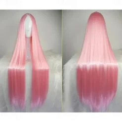 Black Wigs for Women The Addams Family Wig Long Black Wig Cosplay Wig Synthetic Wig Cosplay Wig Long Azure Light Brown Lake Blue Blonde Pink Synthetic Hair 34 Inch Women'S Halloween Wigs