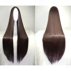 Black Wigs for Women The Addams Family Wig Long Black Wig Cosplay Wig Synthetic Wig Cosplay Wig Long Azure Light Brown Lake Blue Blonde Pink Synthetic Hair 34 Inch Women'S Halloween Wigs