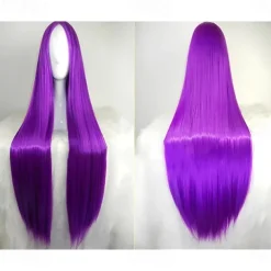 Black Wigs for Women The Addams Family Wig Long Black Wig Cosplay Wig Synthetic Wig Cosplay Wig Long Azure Light Brown Lake Blue Blonde Pink Synthetic Hair 34 Inch Women'S Halloween Wigs