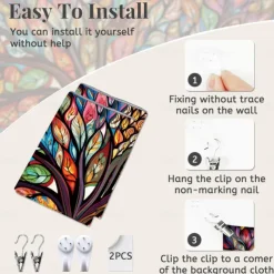 Blacklight Tapestry UV Reactive Glow in the Dark Glow Party Neon Wonderland Waterfall Psychedelic Trippy Misty Hanging Tapestry Wall Art Mural for Living Room Bedroom