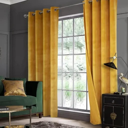 Blackout Curtain Drapes Velvet Farmhouse Grommet/Eyelet IKEA Series Curtain Panels For Living Room Bedroom Door Kitchen Window Treatments Thermal Insulated Room Darkening