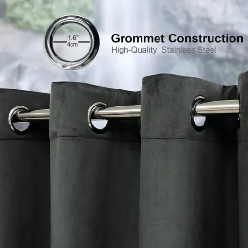 Blackout Curtain Drapes Velvet Farmhouse Grommet/Eyelet IKEA Series Curtain Panels For Living Room Bedroom Door Kitchen Window Treatments Thermal Insulated Room Darkening