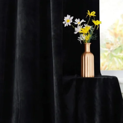 Blackout Curtain Drapes Velvet Farmhouse Grommet/Eyelet IKEA Series Curtain Panels For Living Room Bedroom Door Kitchen Window Treatments Thermal Insulated Room Darkening