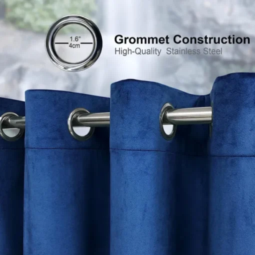 Blackout Curtain Drapes Velvet Farmhouse Grommet/Eyelet IKEA Series Curtain Panels For Living Room Bedroom Door Kitchen Window Treatments Thermal Insulated Room Darkening