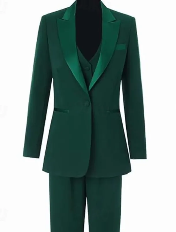 BlackWhite Pantsuit 3 Piece Mother of the Bride Elegant Simple Minimalist V Neck Ankle Length Stretch Fabric Long Sleeve Wrap Included with Solid Color