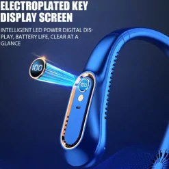 Bladeless Neckband Air Cooler – USB Rechargeable Hanging Fan with Digital Display for Portable Summer Cooling