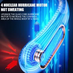 Bladeless Neckband Air Cooler – USB Rechargeable Hanging Fan with Digital Display for Portable Summer Cooling