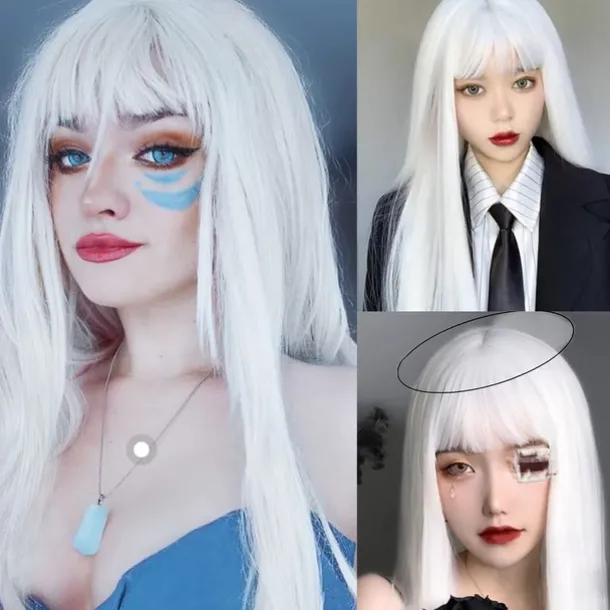 Blonde Bangs Clip in Bangs Blonde Clip in Thick Natural Full Front Neat Bangs Straight Fringe Bang with Temples One Piece Hairpiece