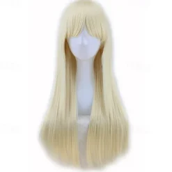 Blonde Wigs for Women Synthetic Wig Straight Kinky Straight Asymmetrical Wig Long Light Blonde/ Light Brown /Brown /Pink Natural Black Synthetic Hair Halloween Wigs