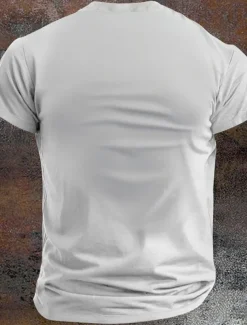 Blood stains Designer Steampunk Men's 3D Print T shirt Tee Carnival Party Street T shirt White Short Sleeve Henley Collar Shirt Summer Spring Clothing Apparel S M L XL XXL XXXL