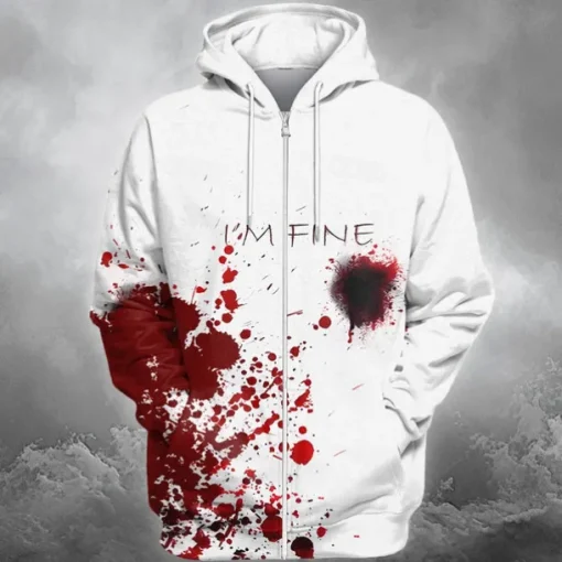 Blood stains Men's Comfort Color Sweatshirts Fashion 3D Print Hoodie Hoodies White Crew Neck Fall