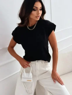 Blouse Women's Black Yellow Light Green Solid / Plain Color Knitting Daily Elegant Round Neck Regular Fit S