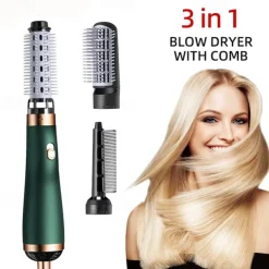 Blow Dryer with Comb Hair Dryer Comb Hot Air Curling For Hair Roller Ionic Hair Straightening Brush Quick Professional Brush Dry Hair Curler Curling Iron