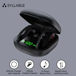 Bluetooth 5.1 Headphones Sports Earbuds 50H Deep Bass Noise Cancelling Headphones with Mic IP7 Waterproof Over-Ear Headphones USB-C/LCD Display for Running