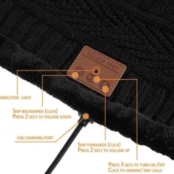 Bluetooth Beanie with Scarf Bluetooth Rechargeable Knit Cap with Wireless Hands Free Head Hat Christmas Gift for Men and Women