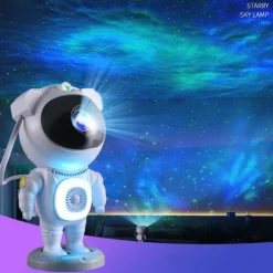 Bluetooth Starry Sky Projector – Astronaut & Horse Running Night Light, Dazzling Atmosphere Lamp