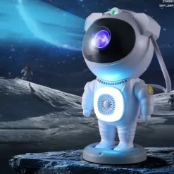 Bluetooth Starry Sky Projector – Astronaut & Horse Running Night Light, Dazzling Atmosphere Lamp