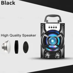 Bluetooth 5.1v Portable PA Speaker With/without Microphone Color Changing LED Light Rechargeable Karaoke Machine Supports TF Card/USB FM , Perfect for Party