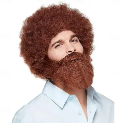 Bob Ross Wig Halloween Cosplay Party Wigs Without Beard