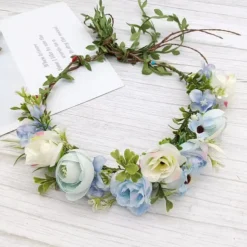 Bohemian Hair Accessories Woodland Wedding Flower Headband Greenery Floral Crown Wreath Photo Prop