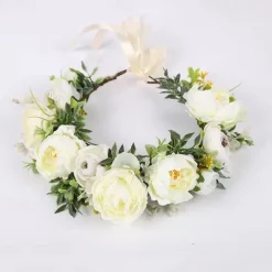 Bohemian Hair Accessories Woodland Wedding Flower Headband Greenery Floral Crown Wreath Photo Prop