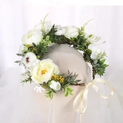 Bohemian Hair Accessories Woodland Wedding Flower Headband Greenery Floral Crown Wreath Photo Prop