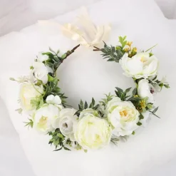 Bohemian Hair Accessories Woodland Wedding Flower Headband Greenery Floral Crown Wreath Photo Prop