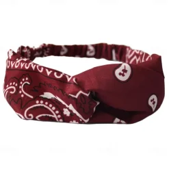 Bohemian Stretch Headbands Paisley Pattern Sweat-Wicking Polyester Hairbands for Hip Hop Dance & Sports Cooling Sports Headbands Casual Wear Absorbent Fabric