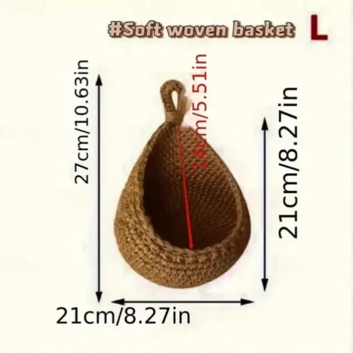 Bohemian Style Woven Wall Hanging Basket - Creative Teardrop Shape for Kitchen Storage of Fruits & Vegetables
