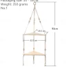 Bohemian Wall Hanging Decorative Shelf - Wooden Beads, Cotton Rope & Plants Candle Storage Rack for Home Decor