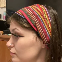 Boho Headbands for Women Girls Wide Hippie Hair Accessories Colorful Stripe Head Bands for Women's Hair Fashion Hairbands Turban Headwraps Non Slip