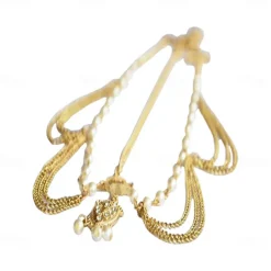 Boho Pearl Hair Chain Gold Tassel Headpiece Gypsy Festival Wedding Hair Accessories for Women