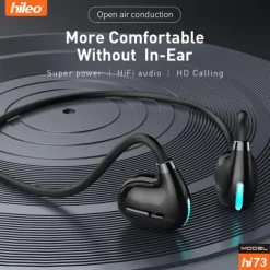 Bone Conduction Headphone Ear Hook Bluetooth 5.3 LED Light Ergonomic Design Stereo