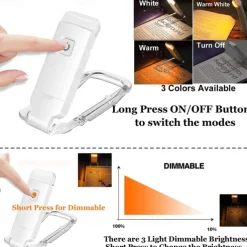 Book Reading Light USB Rechargeable Book Light for Reading in Bed Blue Light BlockingLED Clip On Book Lights for Kids Bookworms