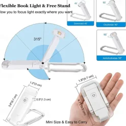 Book Reading Light USB Rechargeable Book Light for Reading in Bed Blue Light BlockingLED Clip On Book Lights for Kids Bookworms