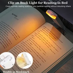 Book Reading Light USB Rechargeable Book Light for Reading in Bed Blue Light BlockingLED Clip On Book Lights for Kids Bookworms
