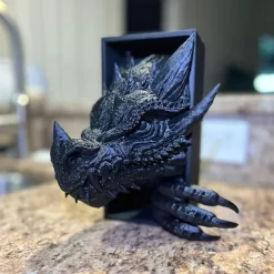 Bookshelf Dragon Decor, Fantasy Decoration, Home Ornament Display Piece, Bookshelf Stand with Dragon Design, Non-Electric