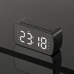 border Creative Digital Electronic Clock LED Mirror Double Alarm Wireless Speaker Music Alarm Clock