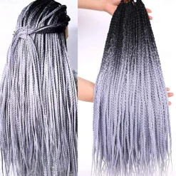Box Braids Crochet Hair 6 Packs 24 Inch Ombre Dark Roots Honey Blonde 3X Goddess Senegalese Twist Tissage Fiber Kanekalon Braiding Hair Extensions 22 Strands/Pack 100g