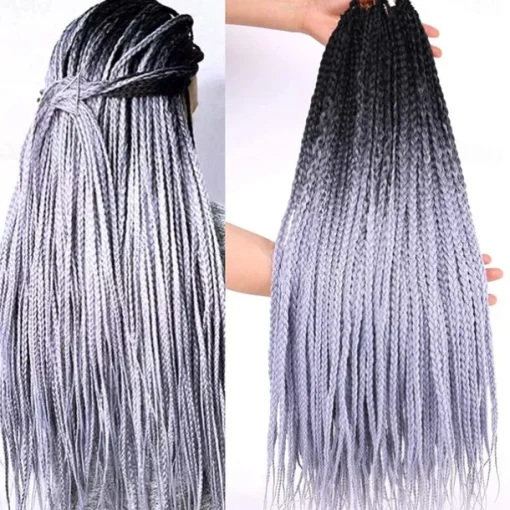 Box Braids Crochet Hair 6 Packs 24 Inch Ombre Dark Roots Honey Blonde 3X Goddess Senegalese Twist Tissage Fiber Kanekalon Braiding Hair Extensions 22 Strands/Pack 100g