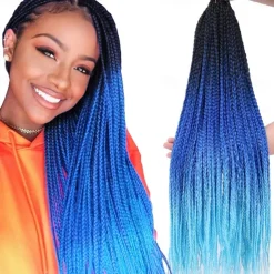 Box Braids Crochet Hair 6 Packs 24 Inch Ombre Dark Roots Honey Blonde 3X Goddess Senegalese Twist Tissage Fiber Kanekalon Braiding Hair Extensions 22 Strands/Pack 100g