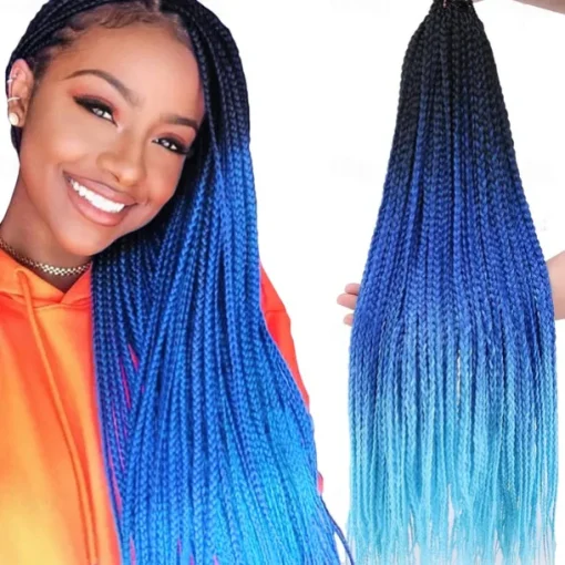 Box Braids Crochet Hair 6 Packs 24 Inch Ombre Dark Roots Honey Blonde 3X Goddess Senegalese Twist Tissage Fiber Kanekalon Braiding Hair Extensions 22 Strands/Pack 100g