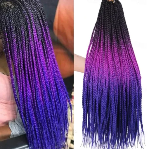Box Braids Crochet Hair 6 Packs 24 Inch Ombre Dark Roots Honey Blonde 3X Goddess Senegalese Twist Tissage Fiber Kanekalon Braiding Hair Extensions 22 Strands/Pack 100g