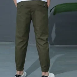 Boy Linen Pants Trousers Pocket Solid Color Breathable Comfort Pants Outdoor Cool Daily Basic Army Green Navy Blue Khaki Mid Waist
